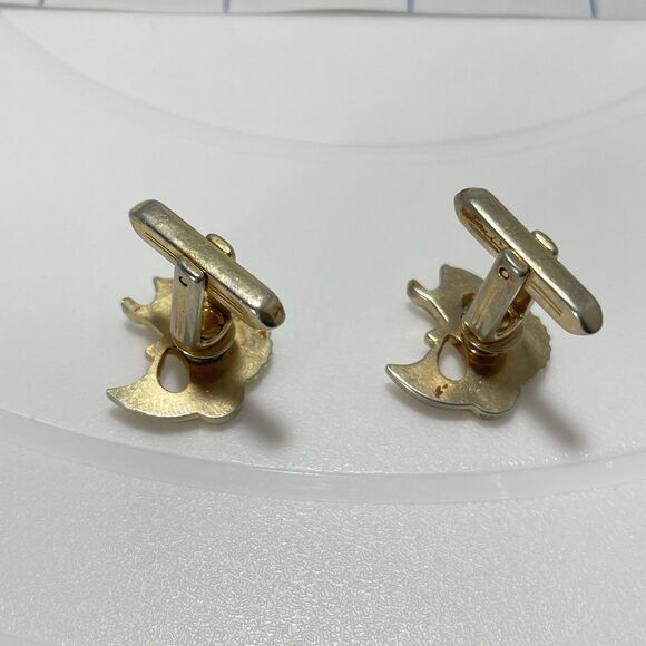 Vintage Goldtone HICKOK Fish Fishing Bass Men's Cuff Links - Picture 3 of 6